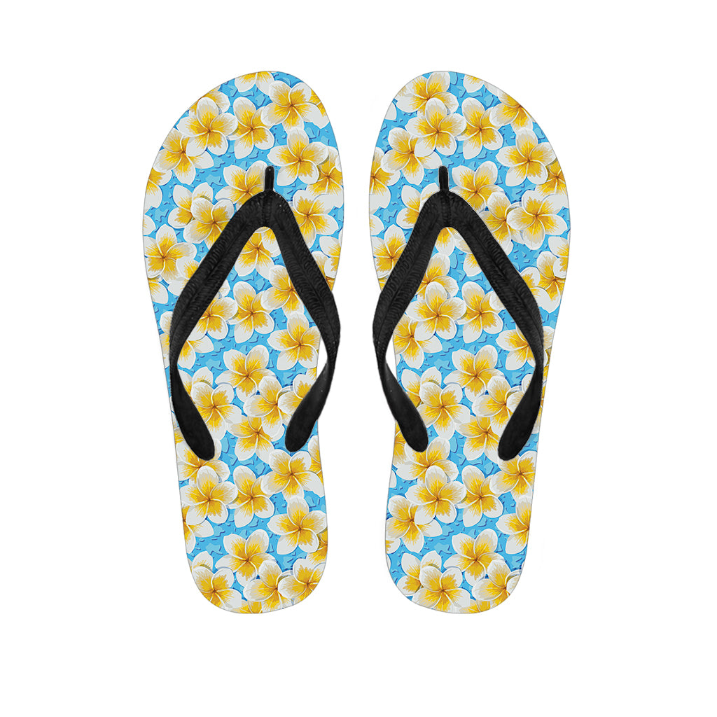 Frangipani On The Water Pattern Print Flip Flops