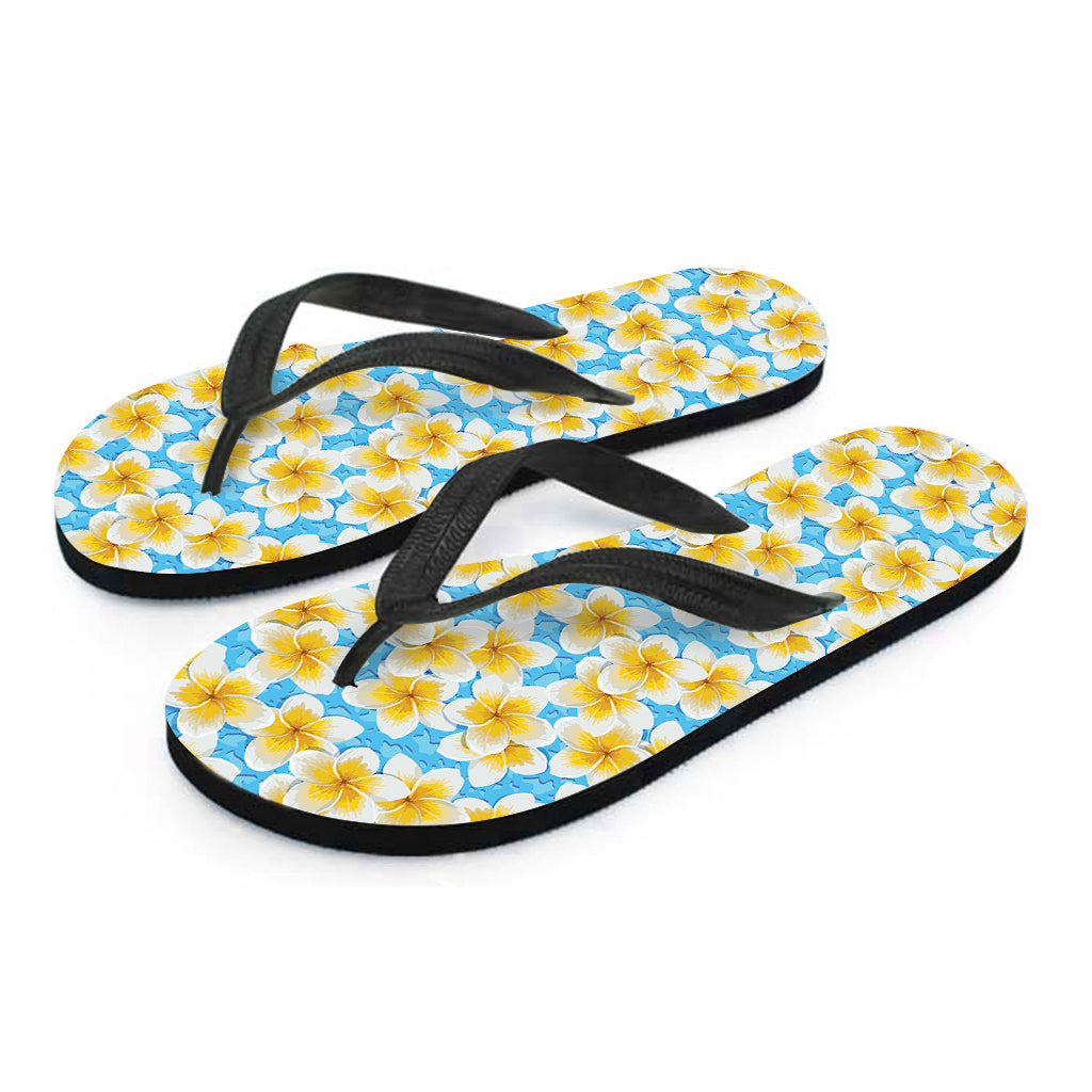 Frangipani On The Water Pattern Print Flip Flops