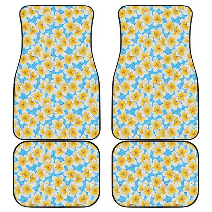 Frangipani On The Water Pattern Print Front and Back Car Floor Mats