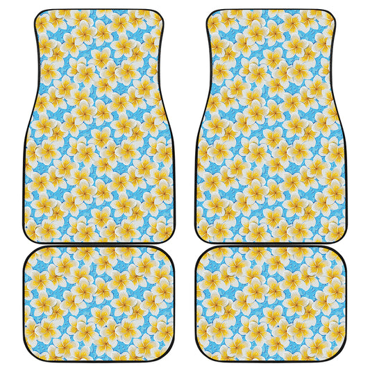 Frangipani On The Water Pattern Print Front and Back Car Floor Mats