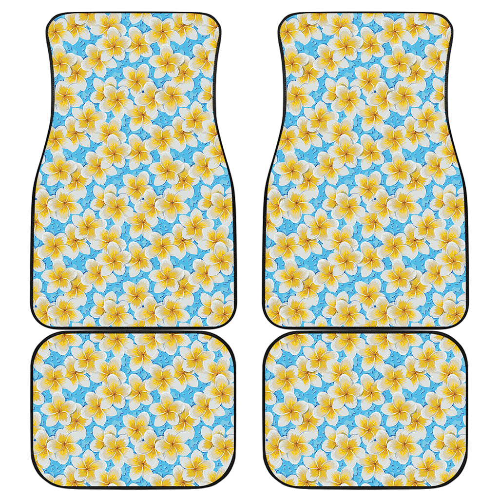 Frangipani On The Water Pattern Print Front and Back Car Floor Mats