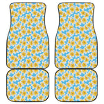 Frangipani On The Water Pattern Print Front and Back Car Floor Mats