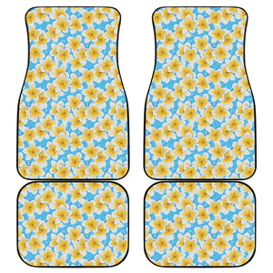 Frangipani On The Water Pattern Print Front and Back Car Floor Mats