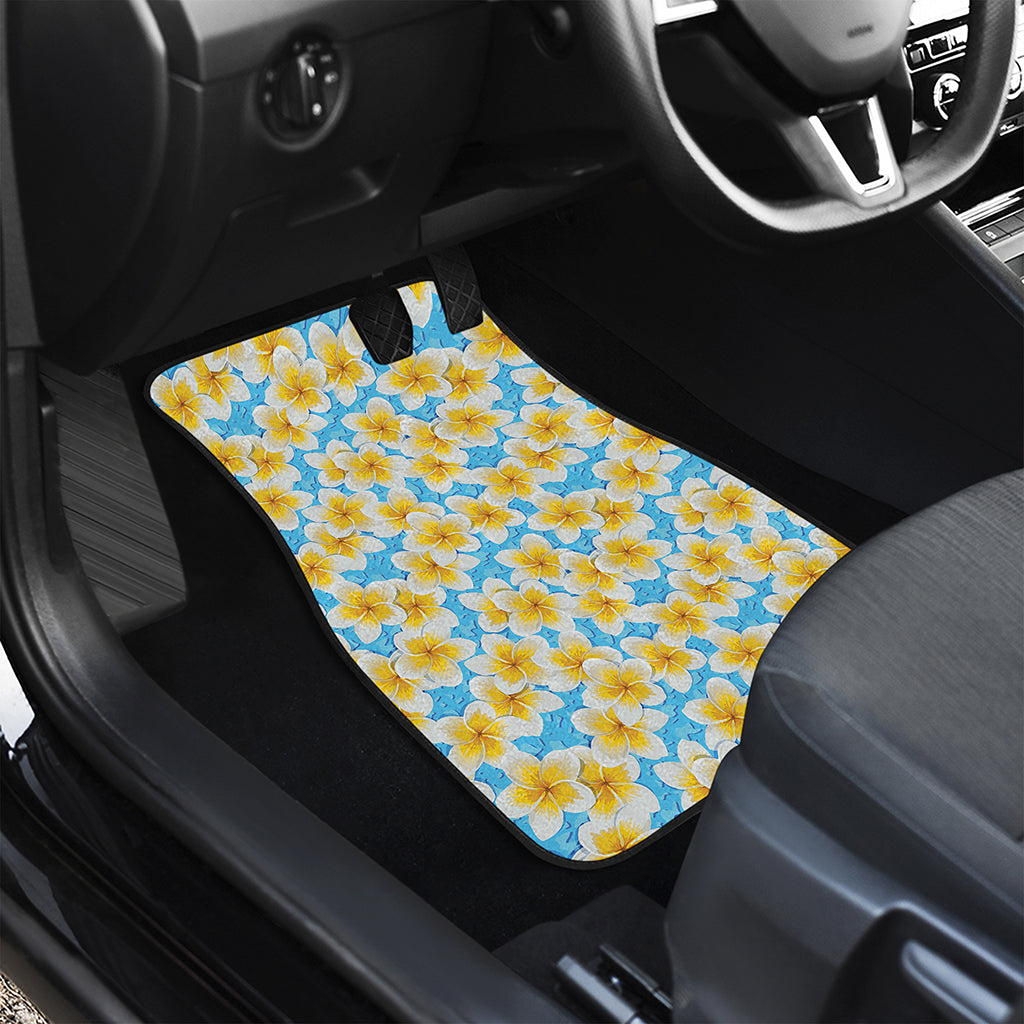 Frangipani On The Water Pattern Print Front and Back Car Floor Mats