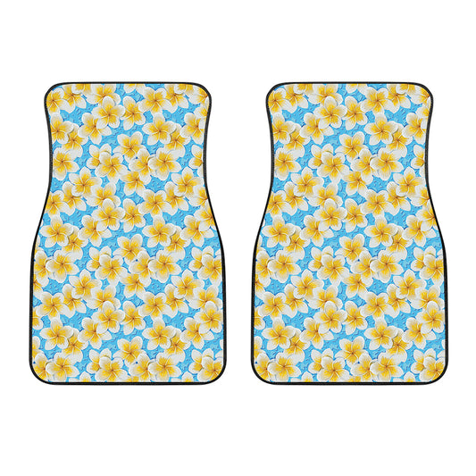 Frangipani On The Water Pattern Print Front Car Floor Mats