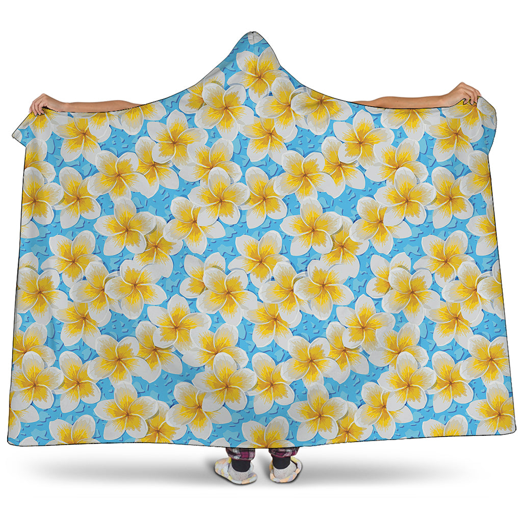 Frangipani On The Water Pattern Print Hooded Blanket