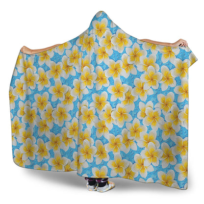 Frangipani On The Water Pattern Print Hooded Blanket