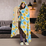 Frangipani On The Water Pattern Print Hooded Blanket