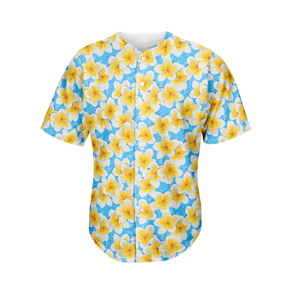 Frangipani On The Water Pattern Print Men's Baseball Jersey