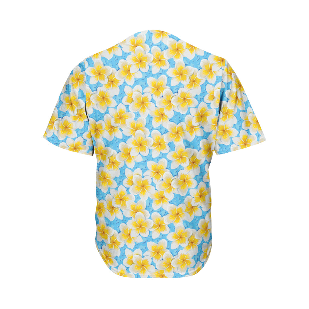 Frangipani On The Water Pattern Print Men's Baseball Jersey