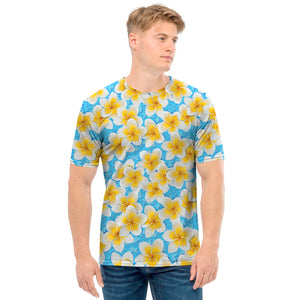 Frangipani On The Water Pattern Print Men's T-Shirt