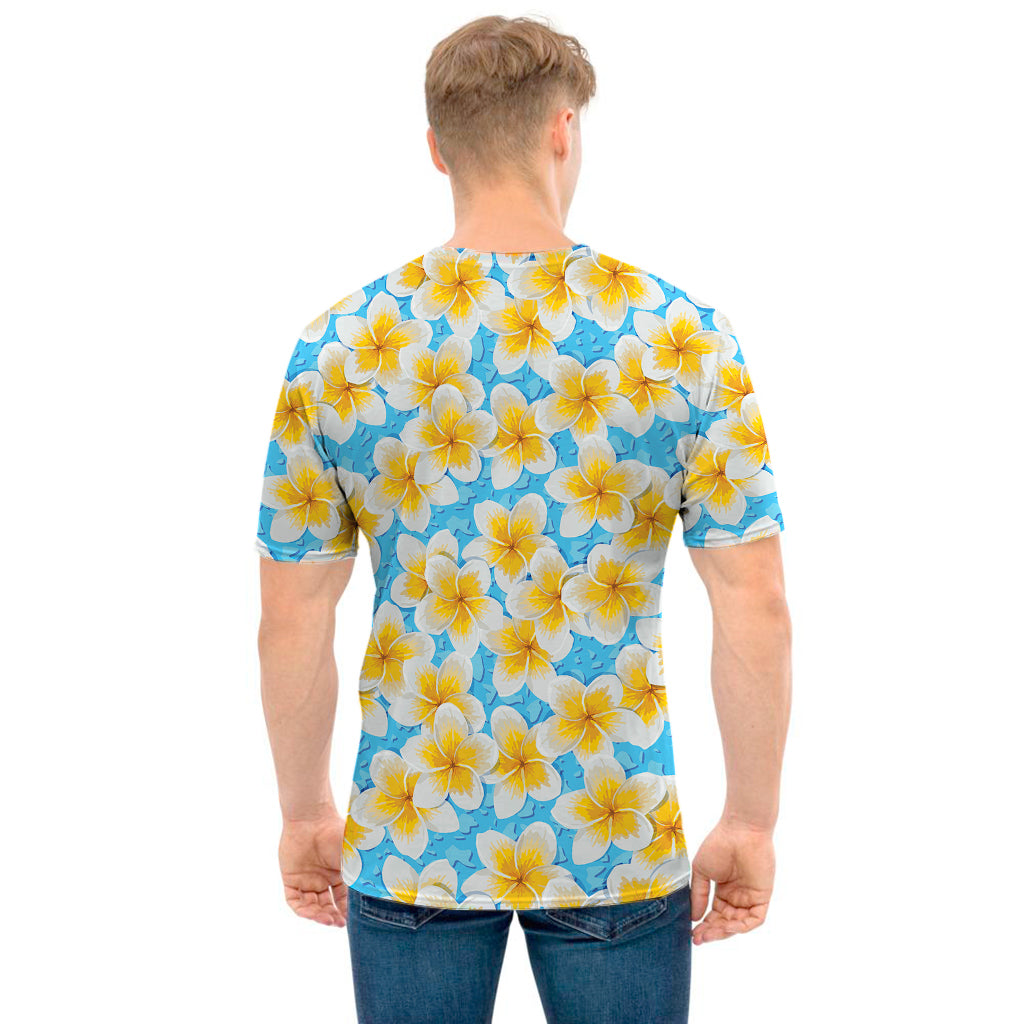 Frangipani On The Water Pattern Print Men's T-Shirt