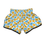 Frangipani On The Water Pattern Print Muay Thai Boxing Shorts