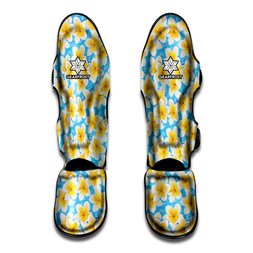 Frangipani On The Water Pattern Print Muay Thai Shin Guard