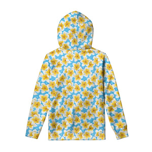 Frangipani On The Water Pattern Print Pullover Hoodie