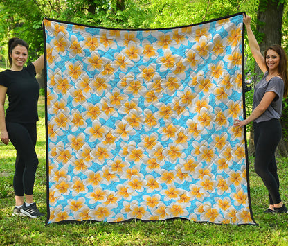Frangipani On The Water Pattern Print Quilt