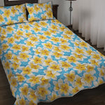 Frangipani On The Water Pattern Print Quilt Bed Set