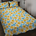 Frangipani On The Water Pattern Print Quilt Bed Set
