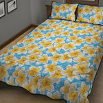 Frangipani On The Water Pattern Print Quilt Bed Set