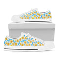 Frangipani On The Water Pattern Print White Low Top Sneakers