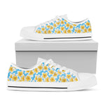 Frangipani On The Water Pattern Print White Low Top Shoes