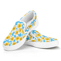 Frangipani On The Water Pattern Print White Slip On Sneakers