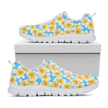 Frangipani On The Water Pattern Print White Sneakers