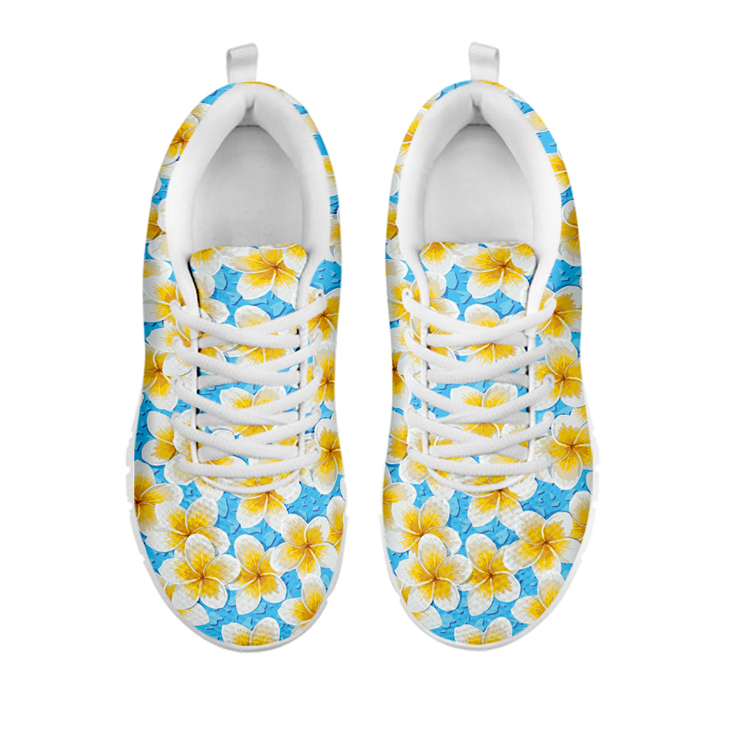 Frangipani On The Water Pattern Print White Sneakers