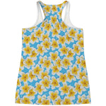 Frangipani On The Water Pattern Print Women's Racerback Tank Top