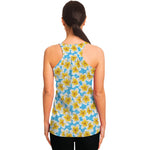 Frangipani On The Water Pattern Print Women's Racerback Tank Top