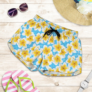 Frangipani On The Water Pattern Print Women's Shorts