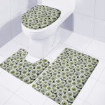Frankenstein Eyeball Pattern Print 3 Piece Bath Mat Set