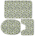 Frankenstein Eyeball Pattern Print 3 Piece Bath Mat Set