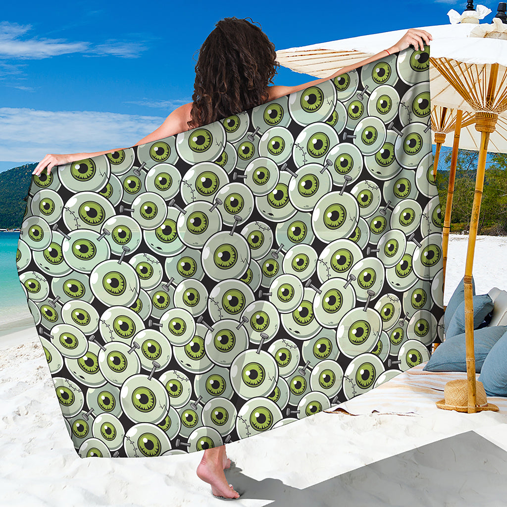 Frankenstein Eyeball Pattern Print Beach Sarong Wrap