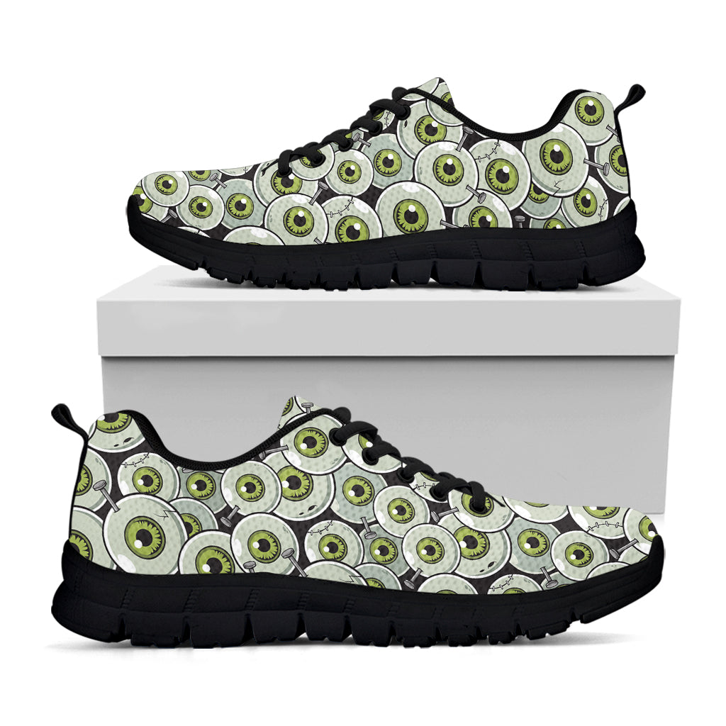 Frankenstein Eyeball Pattern Print Black Sneakers