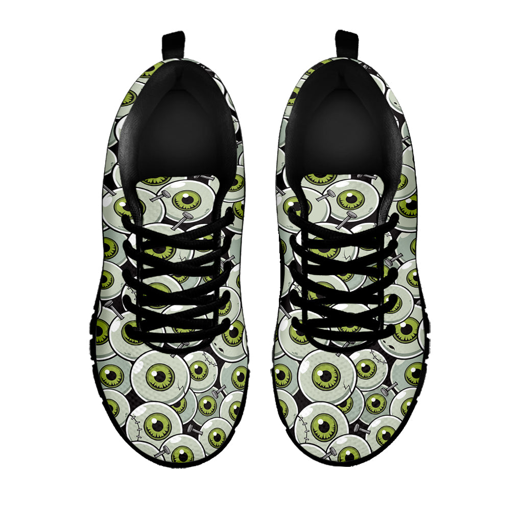 Frankenstein Eyeball Pattern Print Black Sneakers