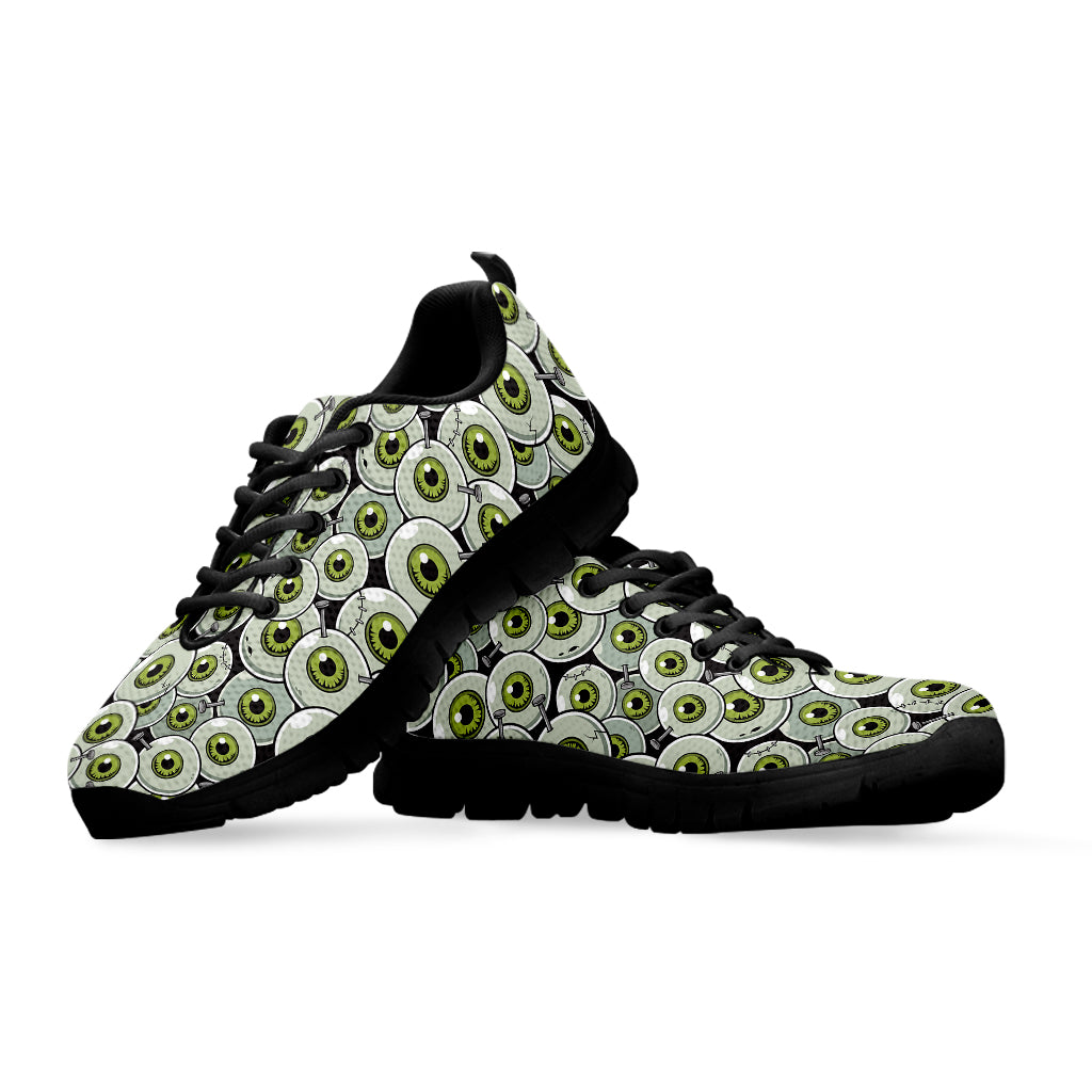 Frankenstein Eyeball Pattern Print Black Sneakers