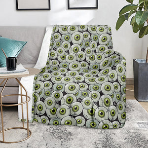 Frankenstein Eyeball Pattern Print Blanket