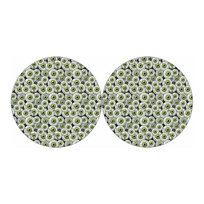 Frankenstein Eyeball Pattern Print Car Coasters