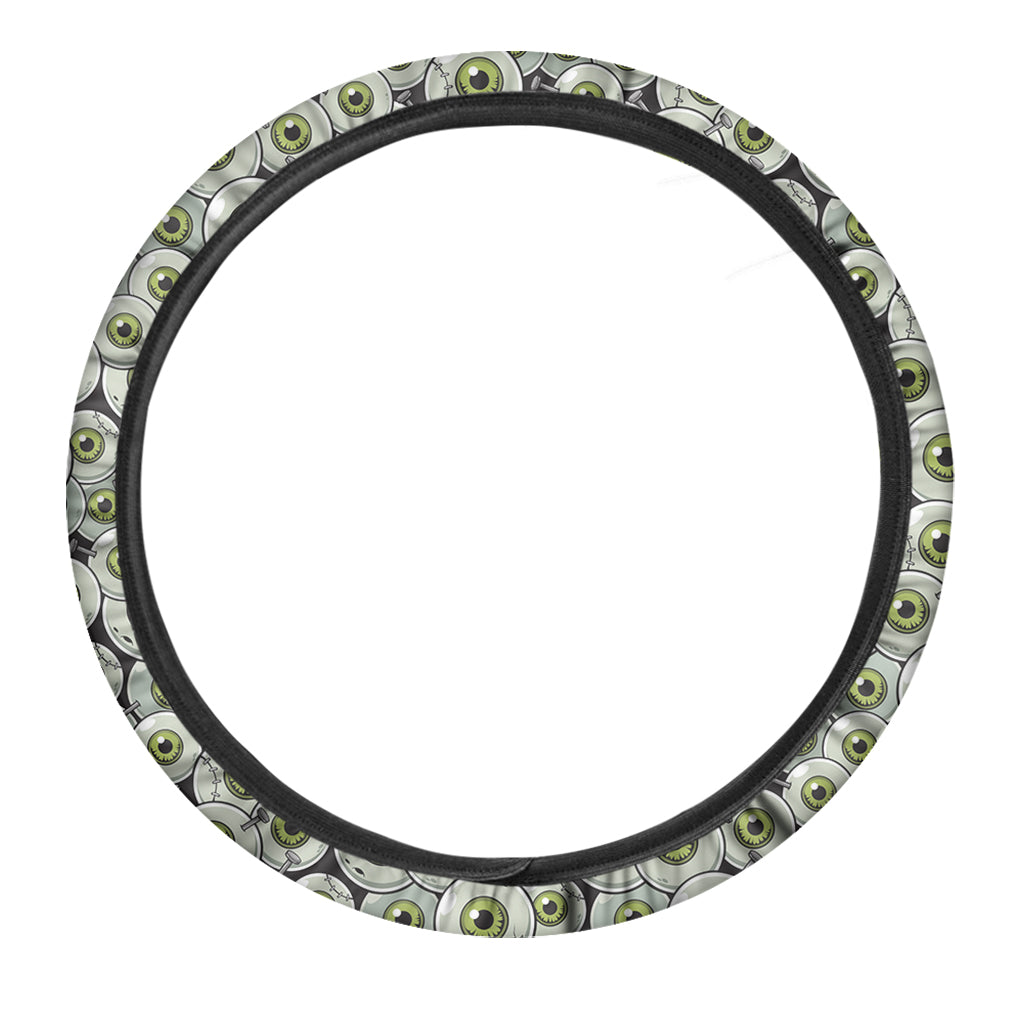 Frankenstein Eyeball Pattern Print Car Steering Wheel Cover