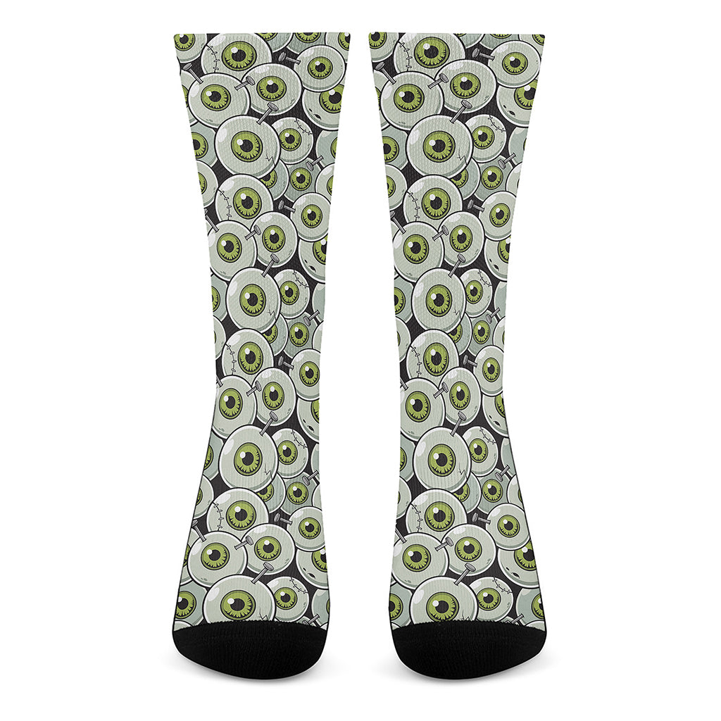 Frankenstein Eyeball Pattern Print Crew Socks