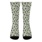 Frankenstein Eyeball Pattern Print Crew Socks