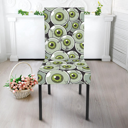 Frankenstein Eyeball Pattern Print Dining Chair Slipcover
