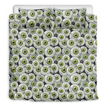 Frankenstein Eyeball Pattern Print Duvet Cover Bedding Set