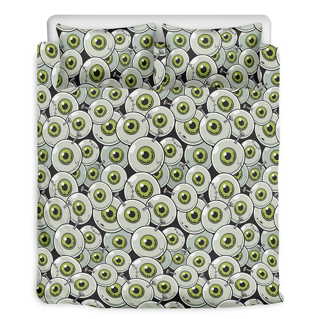 Frankenstein Eyeball Pattern Print Duvet Cover Bedding Set