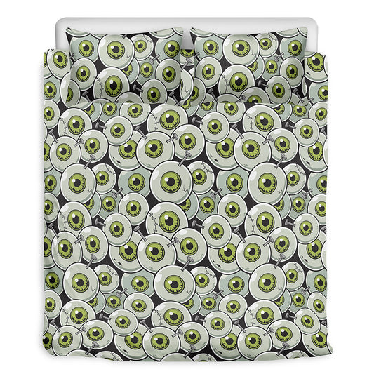 Frankenstein Eyeball Pattern Print Duvet Cover Bedding Set