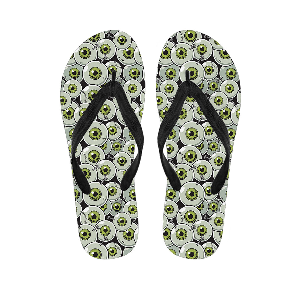 Frankenstein Eyeball Pattern Print Flip Flops