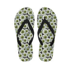 Frankenstein Eyeball Pattern Print Flip Flops