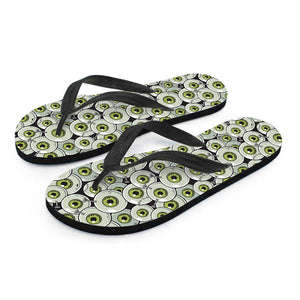 Frankenstein Eyeball Pattern Print Flip Flops