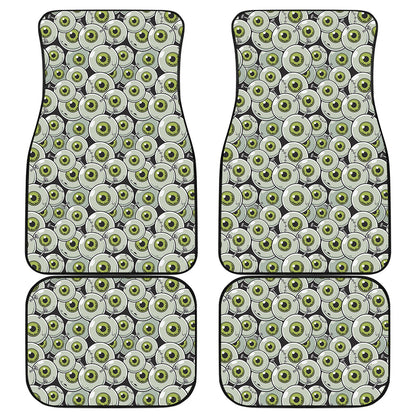 Frankenstein Eyeball Pattern Print Front and Back Car Floor Mats